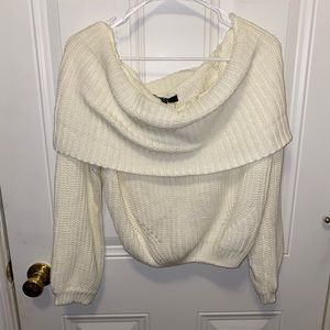 Off the shoulder knit sweater